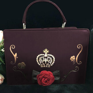 Classic Lolita Handbag Rhinestone Flower Black Lolita Bag