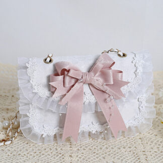 Sweet Lolita Bag Pink Organza Bows Lace Polyester Fiber Handbag Lolita Accessories