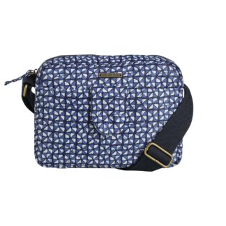 Weird Fish Corrie Printed Cross Body Bag Navy Size ONE