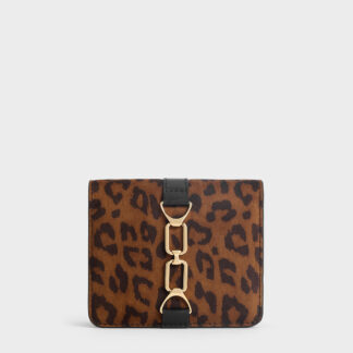 Charles & Keith - Agatha Leopard-Print Chain-Accent Card Holder