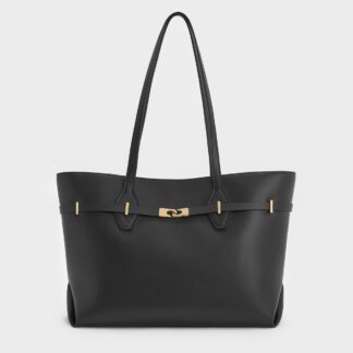 Charles & Keith - Arlet Double-Handle Belted Tote bag