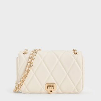 Charles & Keith - Arwen Diamond-Quilt Braided-Strap Shoulder Bag