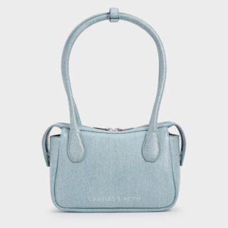 Charles & Keith - Bosie Denim Elongated Top Handle Bag