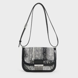 Charles & Keith - Charlot Patchwork Denim Bag