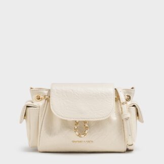 Charles & Keith - Duo Quilted Two-Way Front Flap Backpack