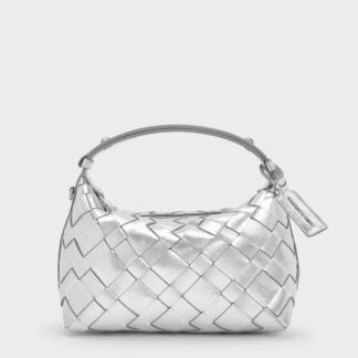 Charles & Keith - Ivette Metallic Woven Shoulder Bag
