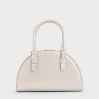 Charles & Keith - Leather Half-Moon Bowling Bag