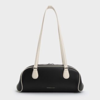 Charles & Keith - Nelly Two-Tone Elongated Shoulder Bag
