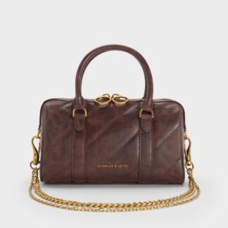 Charles & Keith - Philomena Panelled Chain-Handle Bowling Bag