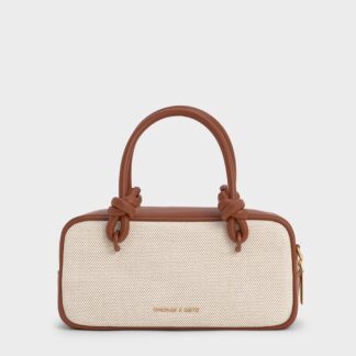 Charles & Keith - Sammie Canvas Knotted-Handle Elongated Bag