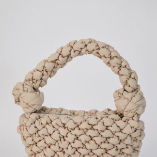 Belissh Women's 3d Quilted Nylon Shoulder Bag in Beige