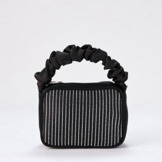 Belissh Women's Satin Diamante Camera Bag in Black