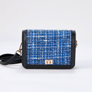 Belissh Women's Tweed Crossbody Bag in Blue