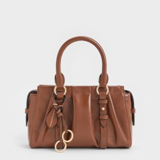 Charles & Keith - Britton Ruched Top Handle Tote Bag