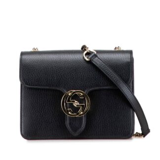 Gucci Women's Preloved Chain Shoulder Bag Crossbody Bags in Black