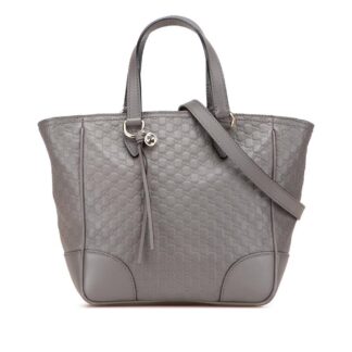Gucci Women's Preloved Leather Tote Bag Satchel in Grey