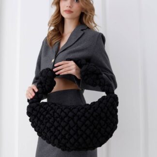 Belissh Women's 3d Quilted Nylon Shoulder Bag in Black