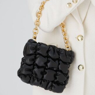 Belissh Women's 3d Quilted Vegan Leather Hand Bag in Black