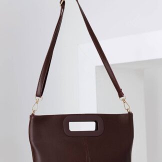 Belissh Women's Crossbody Bag With Handle Detail in Burgundy