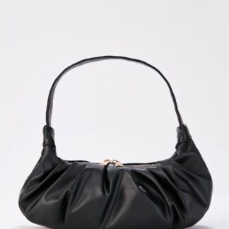 Belissh Women's Pleated Vegan Leather Shoulder Bag in Black