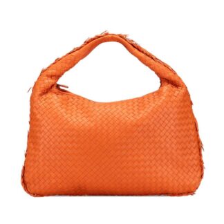 Bottega Veneta Women's Preloved Woven Shoulder Bag Hobo Bag in Orange