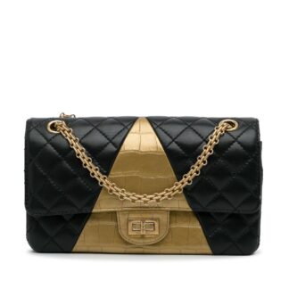 Chanel Women's Preloved 19 Two-Tone Quilted Bag Shoulder Bag in Black