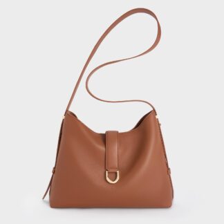 Charles & Keith - Gabine Leather Belted Hobo Bag