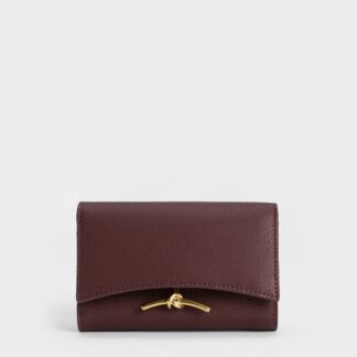 Charles & Keith - Huxley Metallic Accent Front Flap Wallet