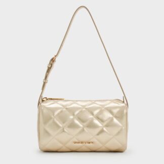 Charles & Keith - Janie Metallic Quilted Shoulder Bag