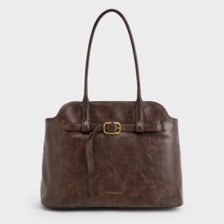 Charles & Keith - Victoria Belted Trapeze Tote Bag