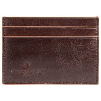 Simon Carter Cinnamon Edge Brown Leather Credit Card Holder