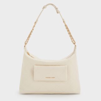Charles & Keith - Duo Quilted Front-Pocket Hobo Bag