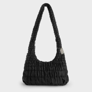 Charles & Keith - Klio Nylon Ruched Crossbody Bag