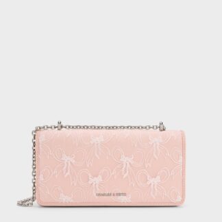 Charles & Keith - Paffuto Embroidered-Mesh Wallet On Chain