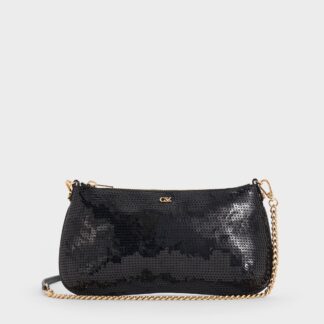 Charles & Keith - Sequin Mesh & Leather Shoulder Bag