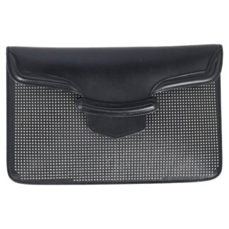Alexander McQueen Women's Preloved Studded Heroine Flat Pouch in Black Leather