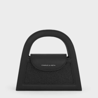 Charles & Keith - Este Glittered Top Handle Bag