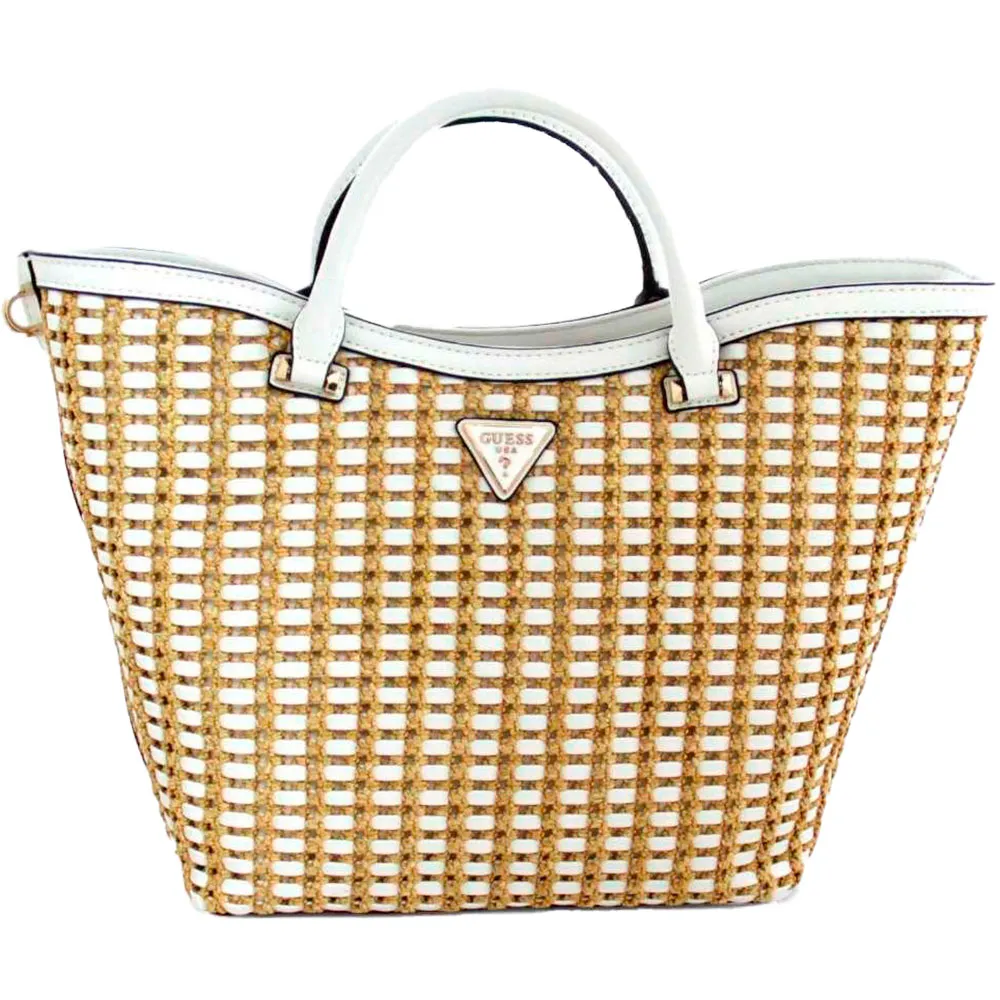 Guess Atalia Rafia Handbag Beige