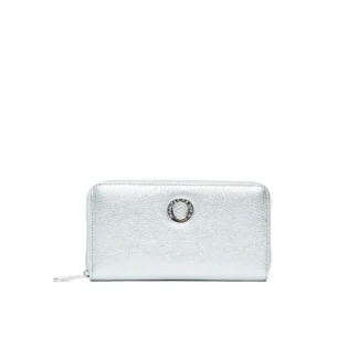 Mandarina Duck Mellow Metal Zip Wallet Silver Women
