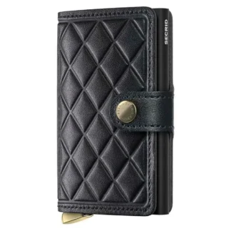 Secrid Miniwallet Emboss Diamond Leather Wallet Black Men,Women