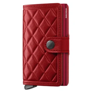 Secrid Miniwallet Emboss Diamond Leather Wallet Red Men,Women