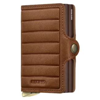 Secrid Twinwallet Emboss Lines Leather Wallet Brown Men,Women