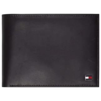 Tommy Hilfiger Eton Flap And Coin Pocket Leather Wallet Black Men