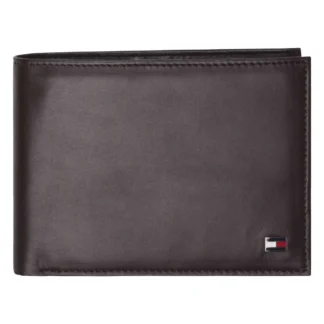 Tommy Hilfiger Eton Flap And Coin Pocket Leather Wallet Brown Men