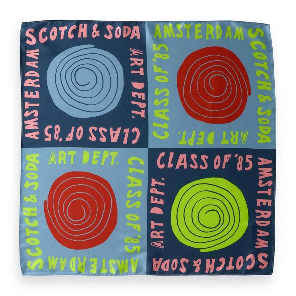 Scotch & Soda Art Dept Scarf Blue Woman
