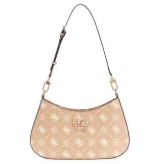 Guess Emelie Logo Shoulder Bag Brown