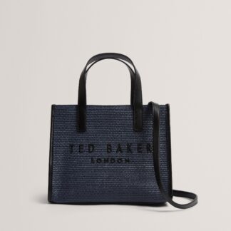 Ted Baker Paolina Faux Raffia Small Icon Bag -Navy