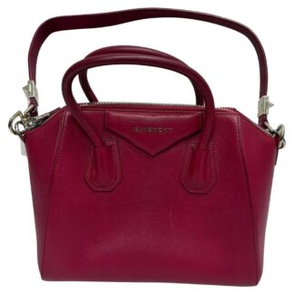 Givenchy Women's Preloved Small Antigona Top Handle Bag in Burgundy Goat Leather